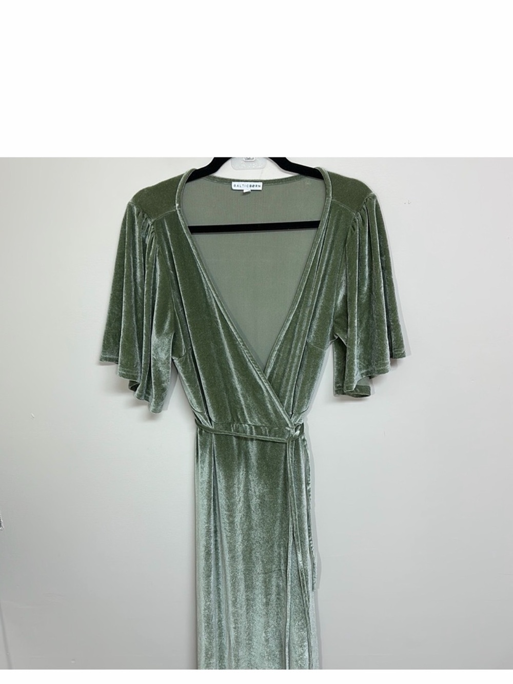 Baltic Born Meghan Velvet Wrap Maxi Dress Sage Green XL